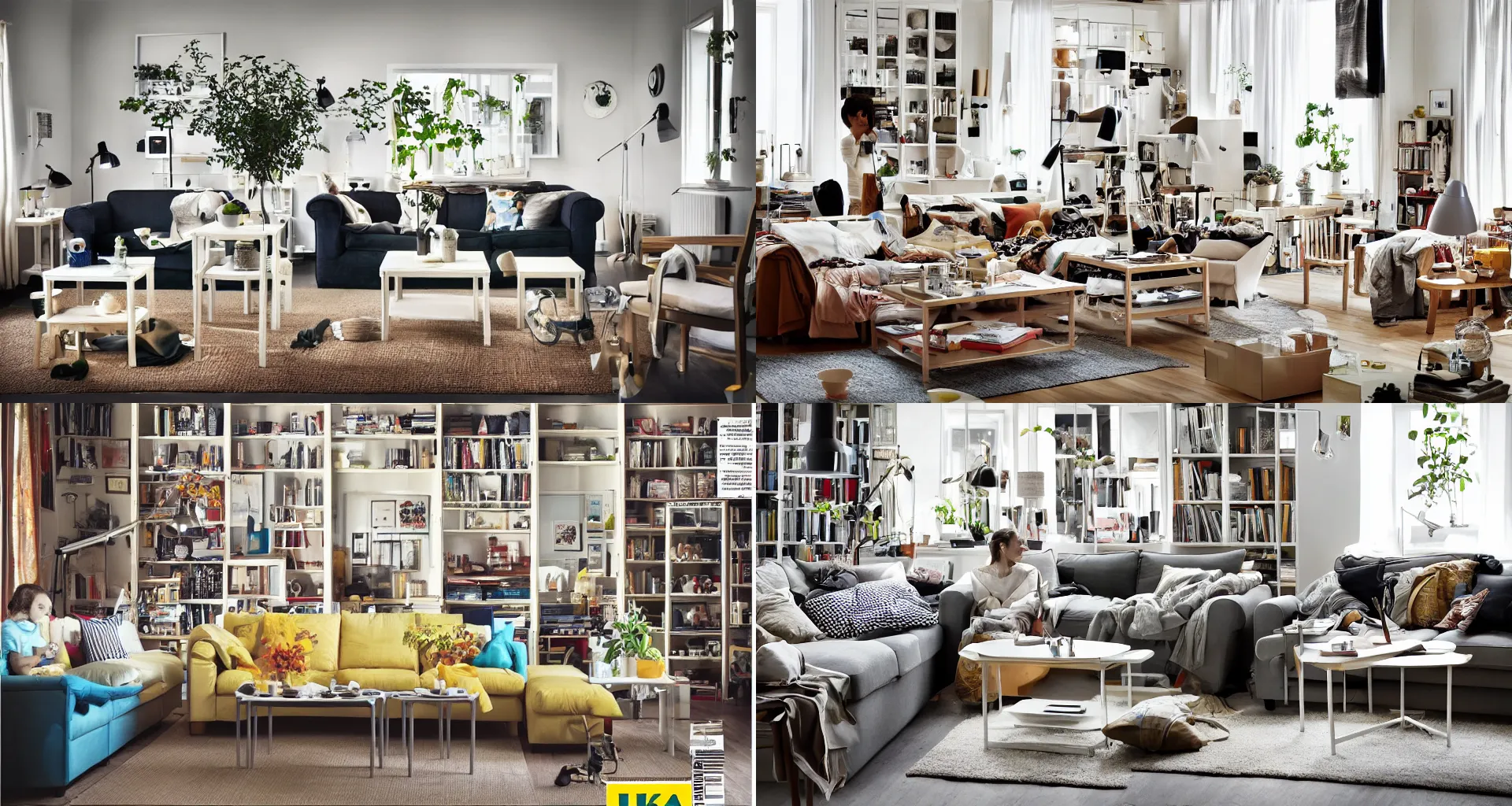 Prompt: IKEA catalogue photo of a living room, by Ai Weiwei