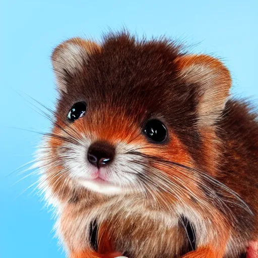 Prompt: cute fluffly small mammal with colorful fur, detailed, hd, sharp image