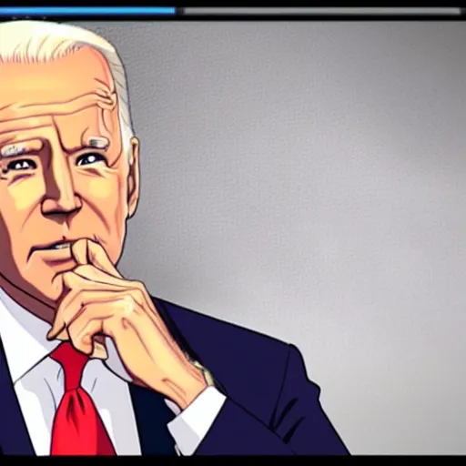 Image similar to joe biden watching anime in the whitehouse, photo, realistic, detailed