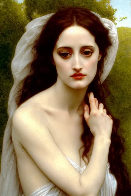 Prompt: eva green angeline jolie, painting by rossetti bouguereau, detailed art, artstation