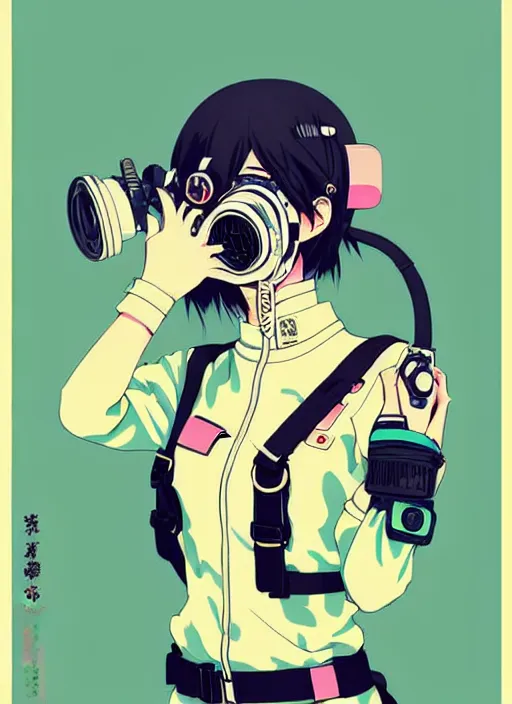 Prompt: girl wearing gas mask and uniform, very anime!!! anime!! intricate details, aesthetically pleasing pastel colors, smoke poster background, art by conrad roset and ilya kuvshinov