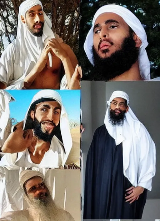 Prompt: the prophet mohammed instagram thirst trap photo shoot, perfect faces