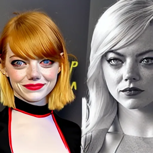Image similar to Emma Stone as Spider-Gwen Ghost-Spider Gwen Stacey in the Marvel Cinematic Universe