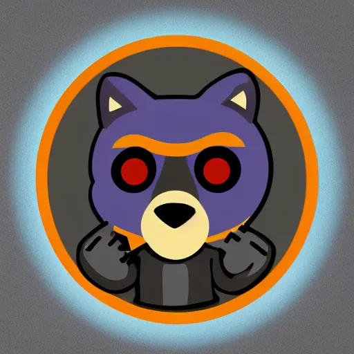 Image similar to logo of a racoon holding a laser gun, digital art , centered 4K