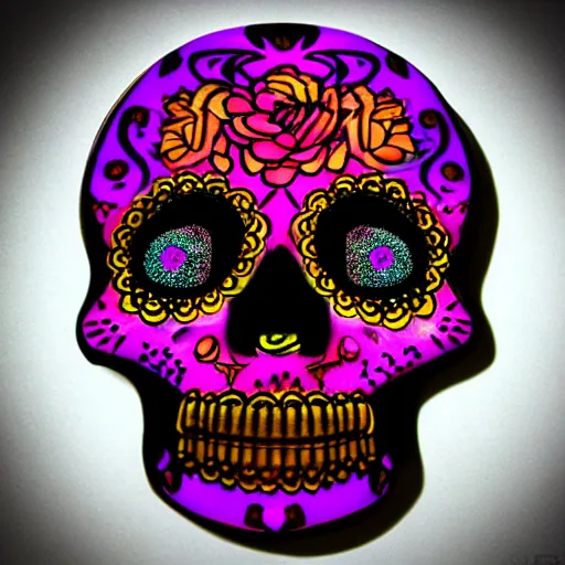 Image similar to “sugar skull in chocolate, studio lighting, 3D”