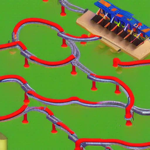 Image similar to original roller coaster tycoon mod makes all people into ducks