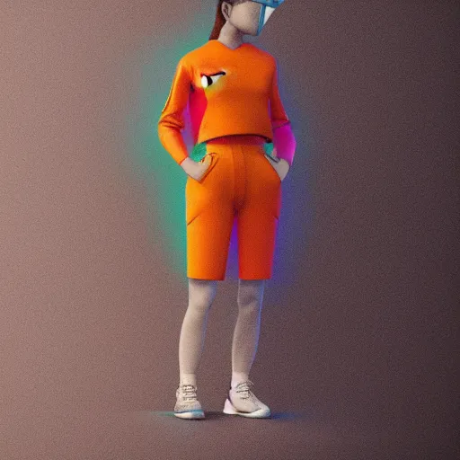 Prompt: abstract 3d female in a modern nike suite age 14 by james jean and Jason Chan, rendering, redshift, octane