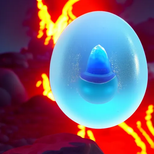 Image similar to a quartz dragon egg with lava core, crystal and lava cave on background, epic composition, octane render, realistic, film grain, focus