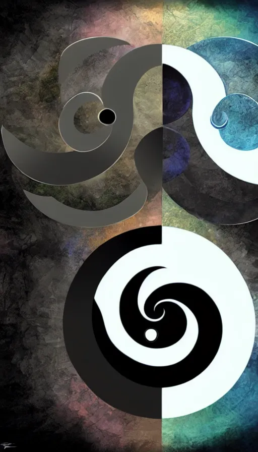 Prompt: Abstract representation of ying Yang concept, from Guild Wars