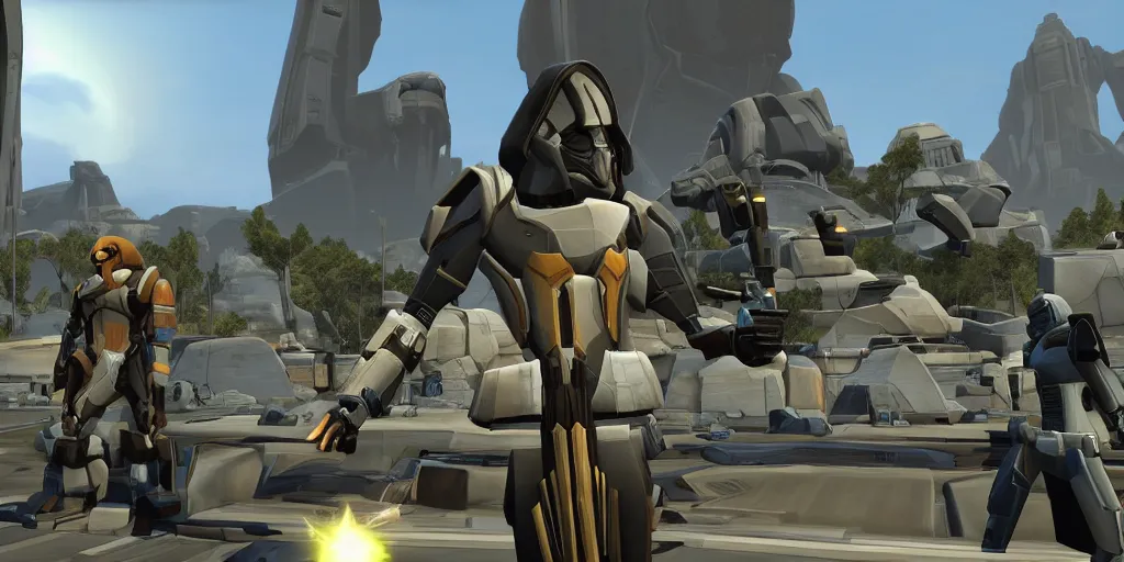 Image similar to screenshot, obama in swtor