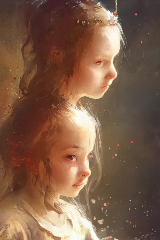 Image similar to medieval little girl, joyful, hope, close - up portrait, intricate, elegant, volumetric lighting, scenery, digital painting, highly detailed, artstation, sharp focus, illustration, concept art, ruan jia, steve mccurry