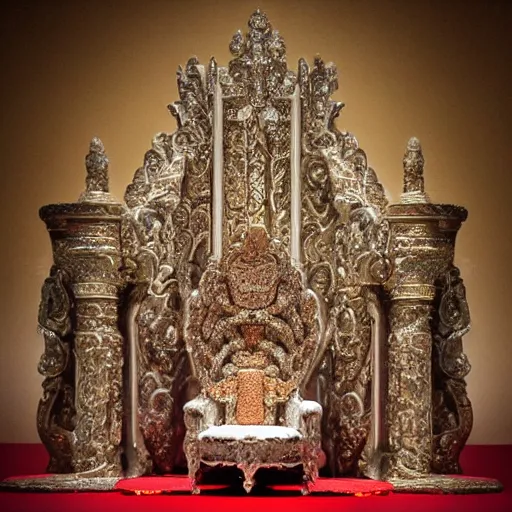 Image similar to majestic throne made of millions of diamonds and zaphires