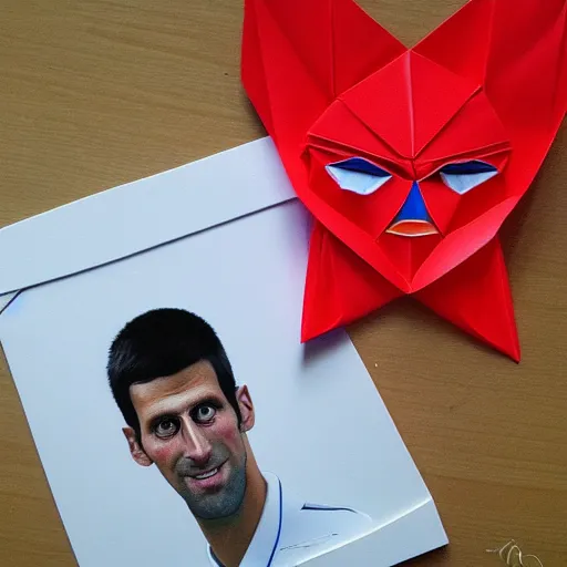 Image similar to origami portrait of novak djokovic