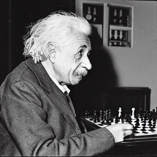 Image similar to albert einstein playing chess