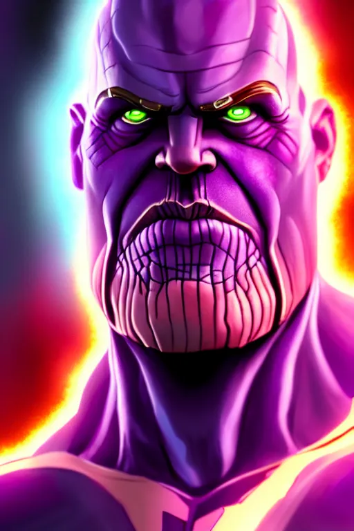 Image similar to thanos with covid, colorful magic effects, white skin, portrait, old man, sharp focus, digital art, concept art, trending on artstation, dynamic lighting, by emylie boivin