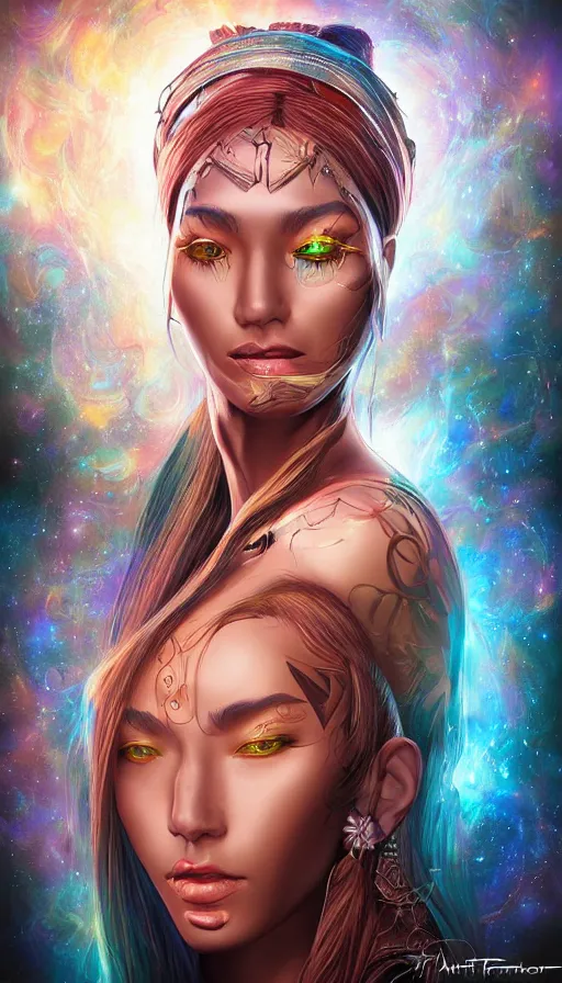 Image similar to portrait of a digital shaman, by artgerm