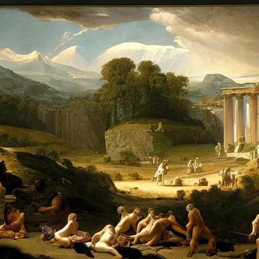 Prompt: elysium by jacques - louis david