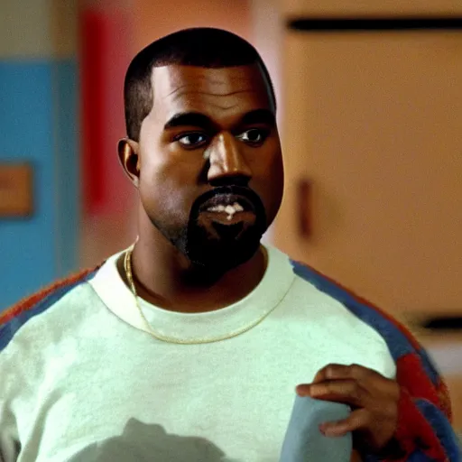 Prompt: Kanye west in save by the bell playing the role of as screetch