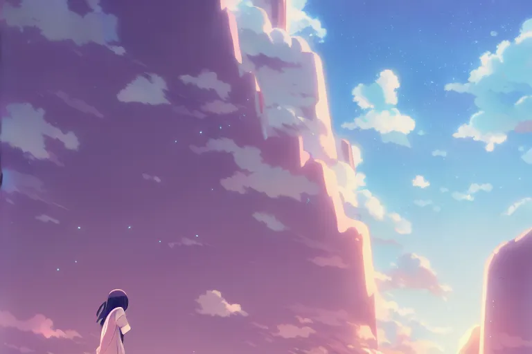 Image similar to journey of an abandoned woman, an anime drawing by makoto shinkai, cgsociety, postminimalism, anime aesthetic, anime, official art