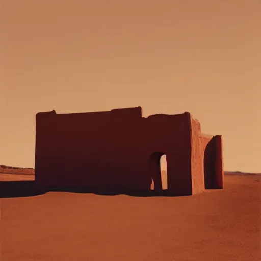 Image similar to “a matte panting of a old fort in desert”