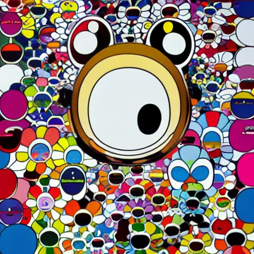 Image similar to a poster design by takashi murakami,