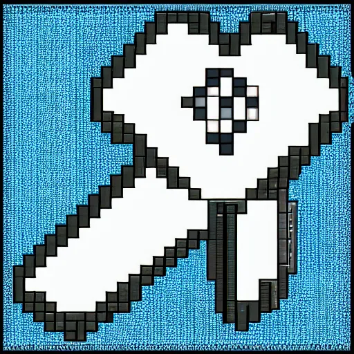 Prompt: a badge in the shape of a white diamond, pixel art, videogame inventory sprite