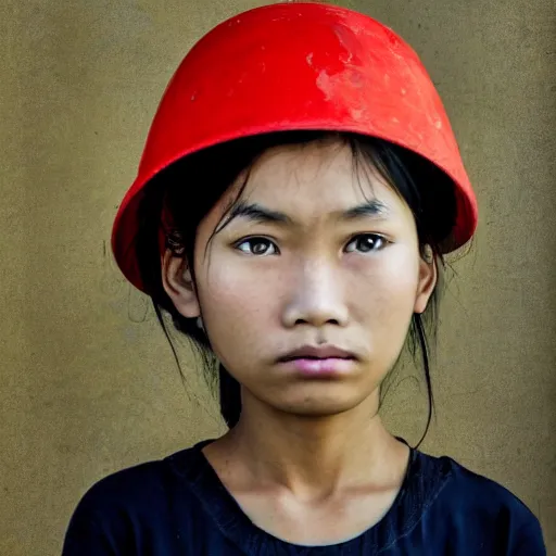 Image similar to portrait of 13-year old Vietnamese girl with defiant look