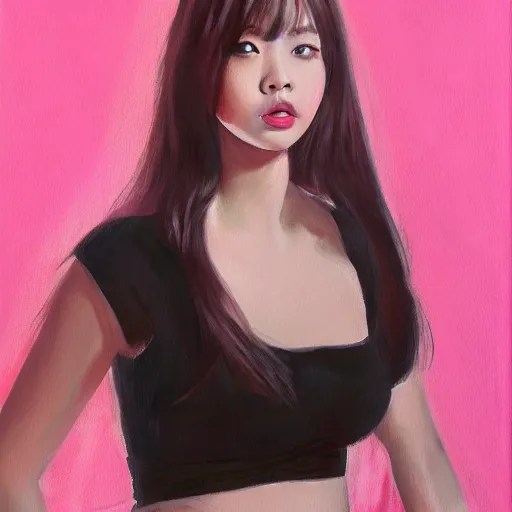 Prompt: jennie black pink, full body portrait, painting, trending in artstation, artstationHD, artstationHQ, highly detailed, 4k