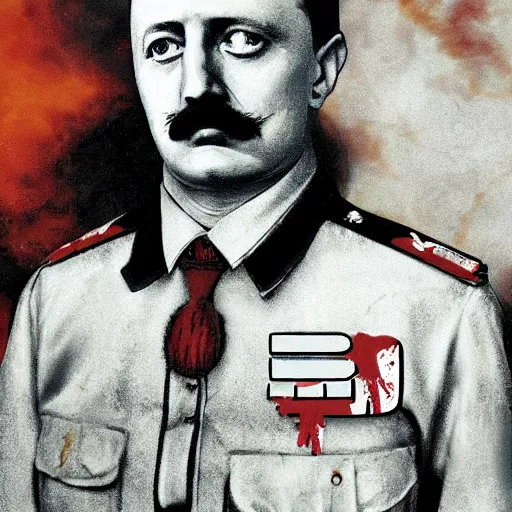 Image similar to igor ivanovich strelkov became bloody ugly supreme ruler of novorossia, photo - realistic, color image, 2 k, highly detailed, bodyhorror, occult art