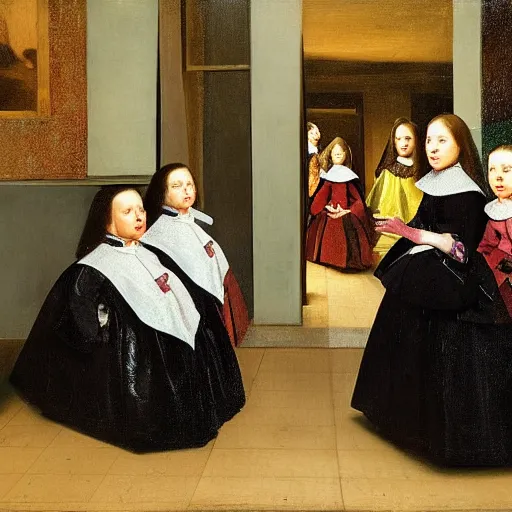 Prompt: Las Meninas by Velazquez made out of gummy candies, colorful award-winning photo of candy