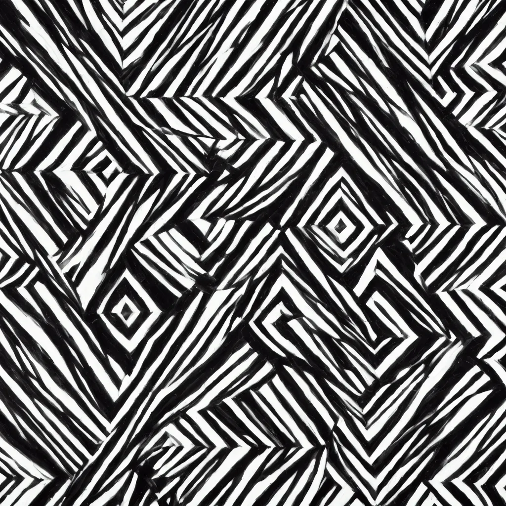 Image similar to a impasto oil painting of beautiful, symmetric pattern, black! and white colors, ultra high details, symmetry, large geometric shapes