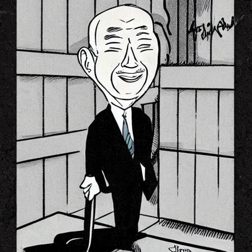 Image similar to A 1930s cartoon of Lee Kuan Yew