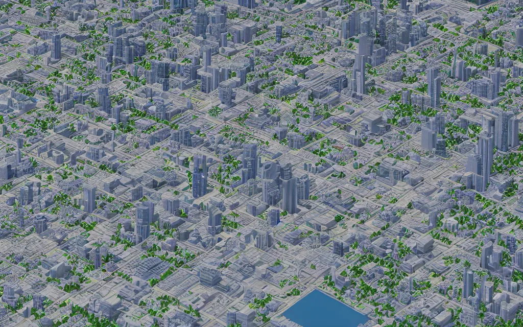 Image similar to map render of an utopian city, 8k render with octane