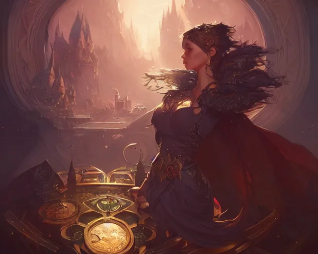 Prompt: the thirteenth hour, deep focus, d & d, fantasy, intricate, elegant, highly detailed, digital painting, artstation, concept art, matte, sharp focus, illustration, hearthstone, art by artgerm and greg rutkowski and alphonse mucha