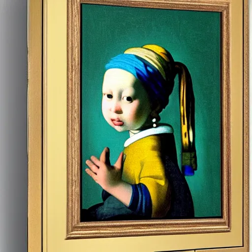 Image similar to baby Einstein, Vermeer painting, high quality