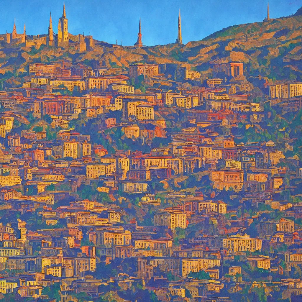 Image similar to tbilisi painted by david bowie