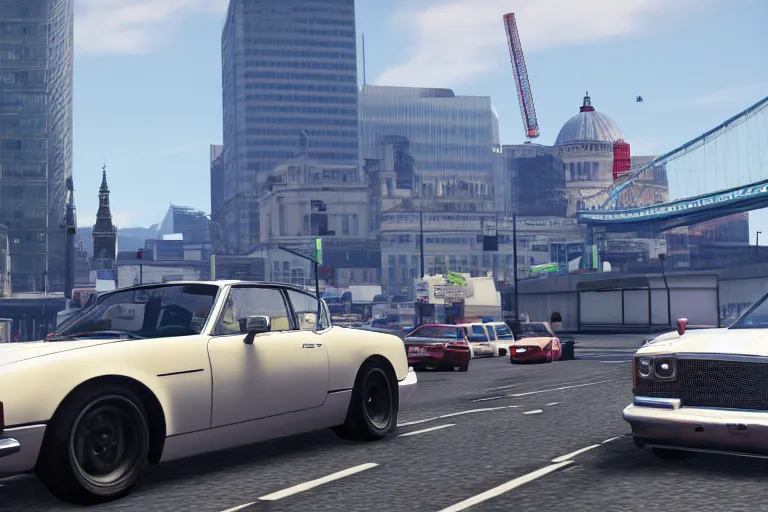 Prompt: screenshot of Grand Theft Auto 6: London, for ps5, Highly Detailed, Unreal engine 5, HD, 8k, GTX 3090,