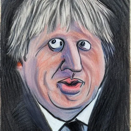 Prompt: boris johnson drawn by picasso