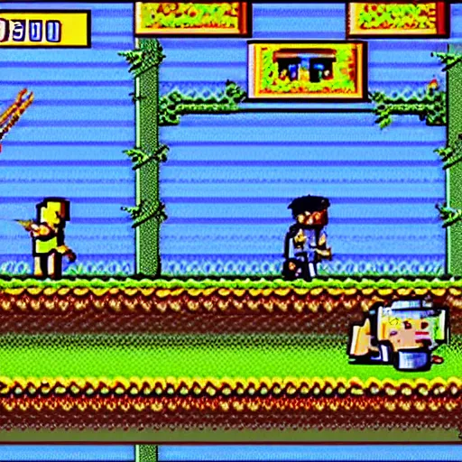 Prompt: screenshot of an 8 - bit nes game about fishing