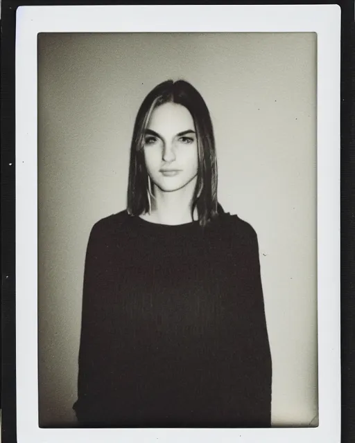 Image similar to a portrait photograph of kendall, polaroid