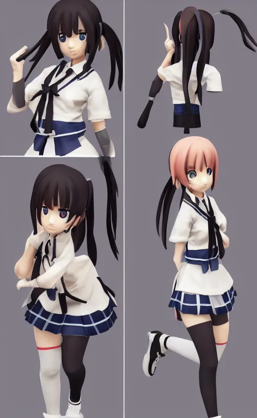 Prompt: Anime school girl figure, unreal engine, highly detailed.