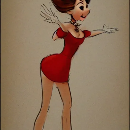 Image similar to milt kahl sketch of victoria justice with kim kardashian body as princess daisy from super mario bros