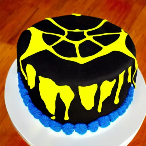 Image similar to spider birthday cake, super hero,