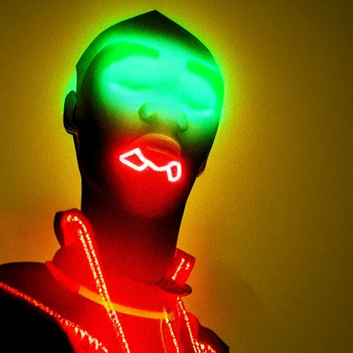 Image similar to ! dream soulja boy with glowing green magic, octane render