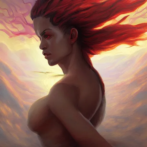 Prompt: artwork woman by noah bradley,