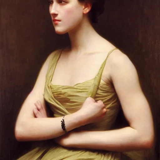Prompt: portrait of a female action lead, by william - adolphe bougereau