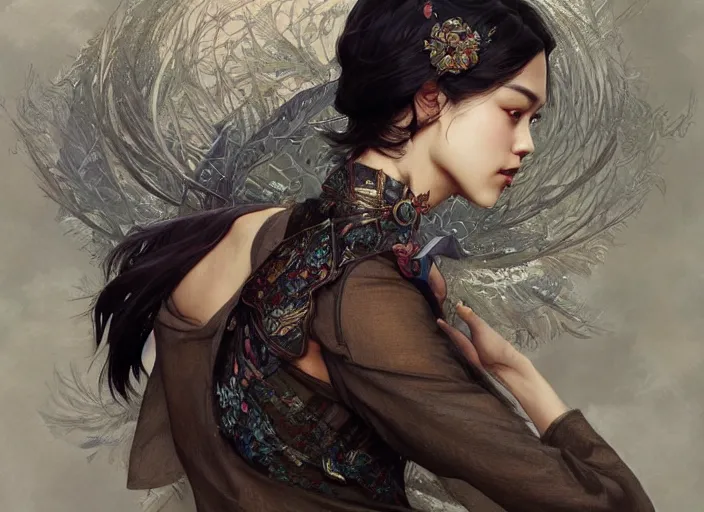 Image similar to beautiful kiko mizuhara, full body, d & d, fantasy, intricate, elegant, highly detailed, digital painting, artstation, concept art, smooth, sharp focus, illustration, art by artgerm and greg rutkowski and alphonse mucha