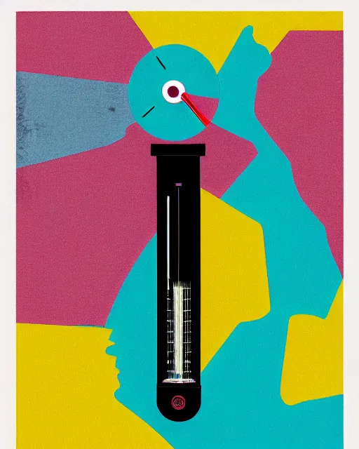 Prompt: ( ( strong dither ) ), editorial illustration scientific lab test tube telescope map microscope, colorful modern, mads berg, karolis strautniekas, christopher balaskas, fine texture, dynamic composition, detailed, matte print, dynamic perspective, halftone texture, muted color, lomography, risograph