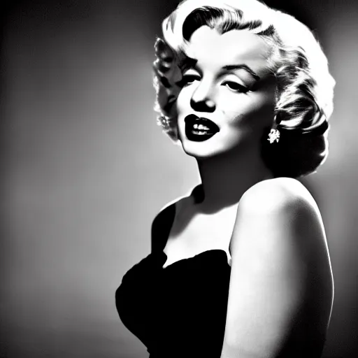 Image similar to high definition photo of marilyn monroe, speakeasy background, real life photography, biological photo, fullbody, dynamic lighting, beautiful face