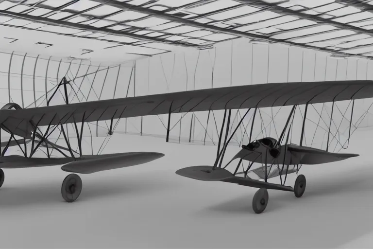 Image similar to still photo of the wright brothers flying airplane for the first time, highly detailed, photorealistic shot, bright studio setting, studio lighting, crisp quality and light reflections, unreal engine 5 quality render